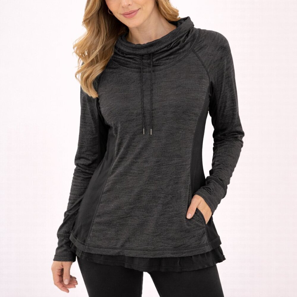 Lululemon Run in the Sun Hoodie 6 Black UPF Pullover Thumbholes